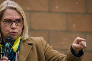 Frédérique Denis, présidente du groupe EELV au conseil départemental de Seine-Saint-Denis réunion du 7 mars à Aulnay-sous-Bois - Crédits photos @Yann Guillotin